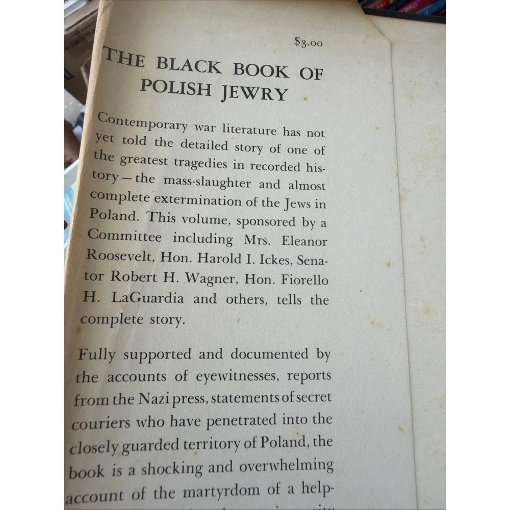 The Black Book of Polish Jewry Nazi Occupation Holocaust 1943 HCDJ